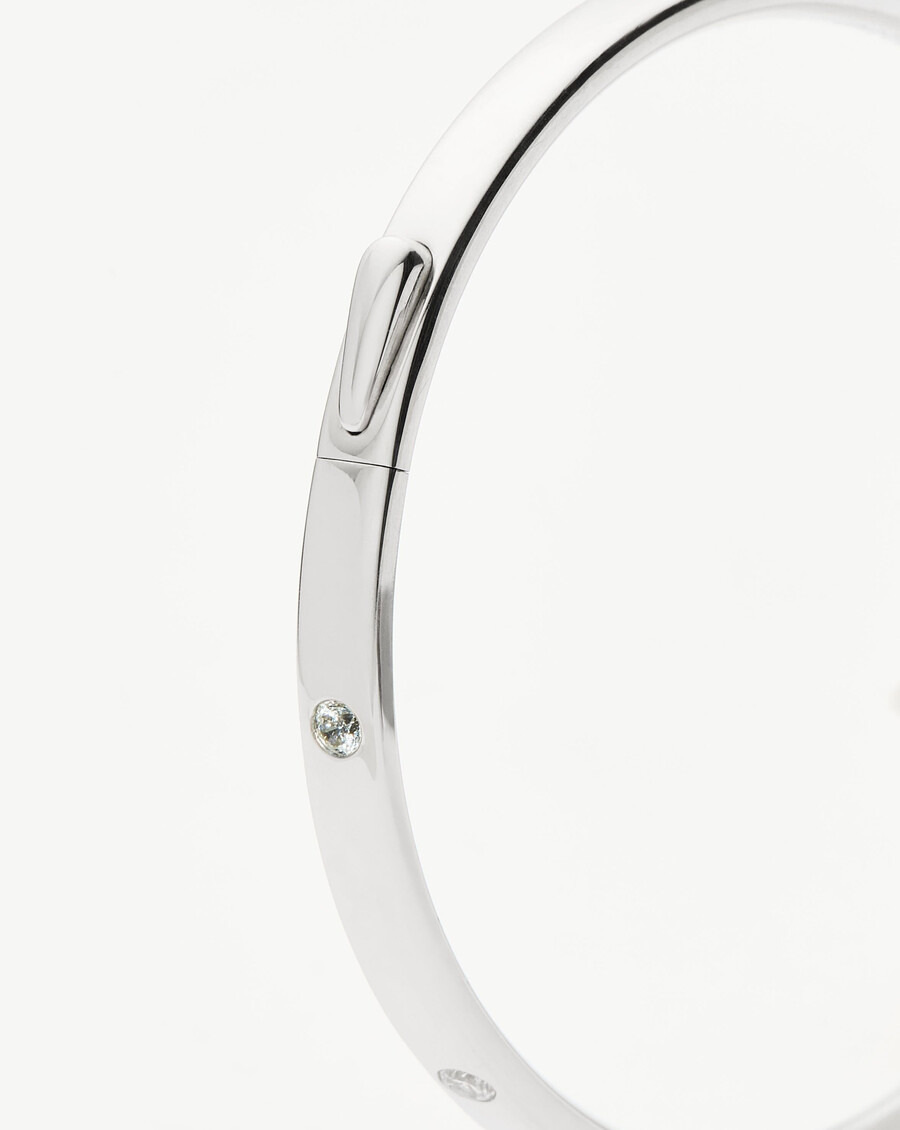 brazalete con bisagras interestelar - plata de ley y circonita cúbica