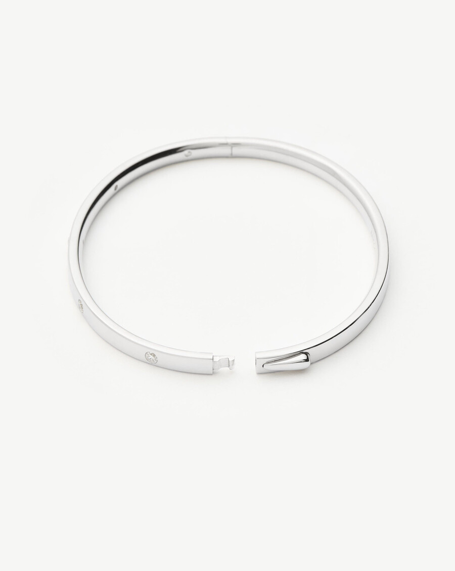 brazalete con bisagras interestelar - plata de ley y circonita cúbica