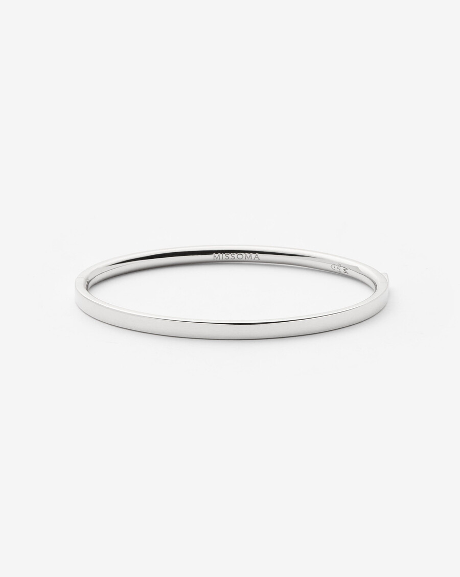 brazalete clásico con bisagras - plata de ley