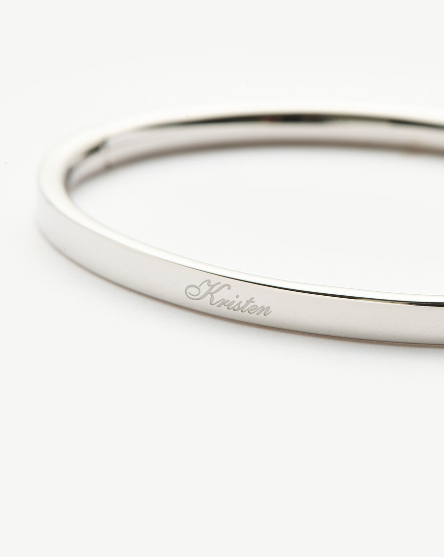 brazalete clásico con bisagras - plata de ley