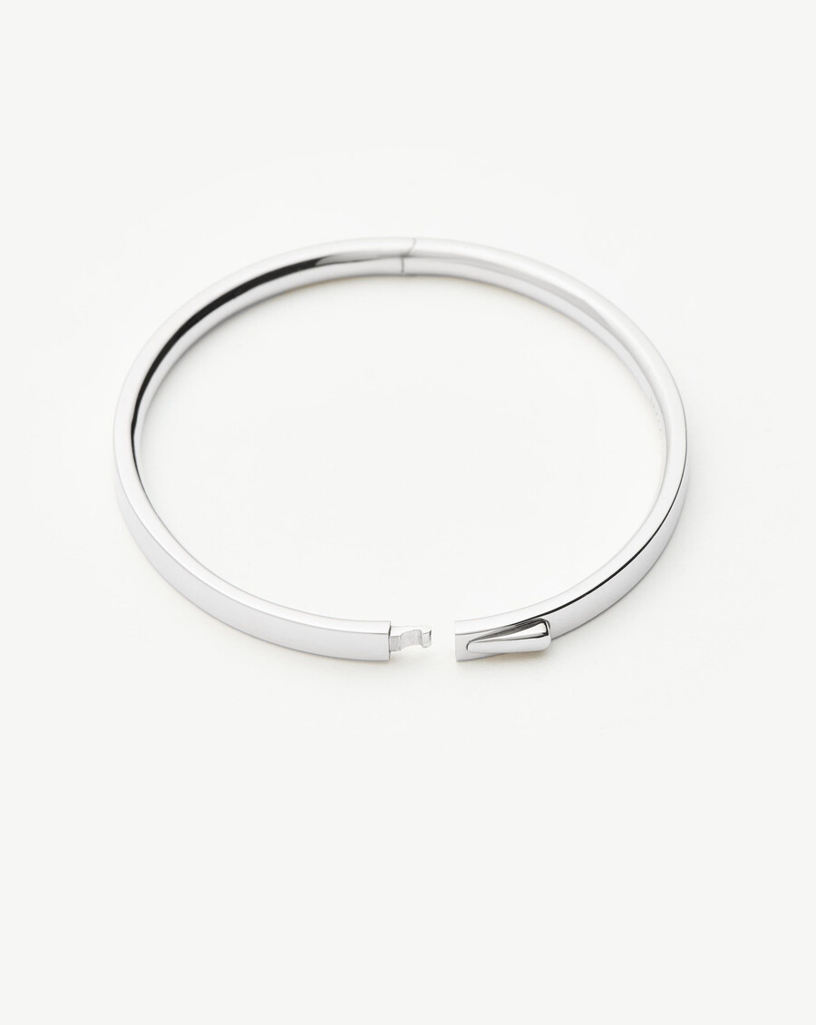 brazalete clásico con bisagras - plata de ley