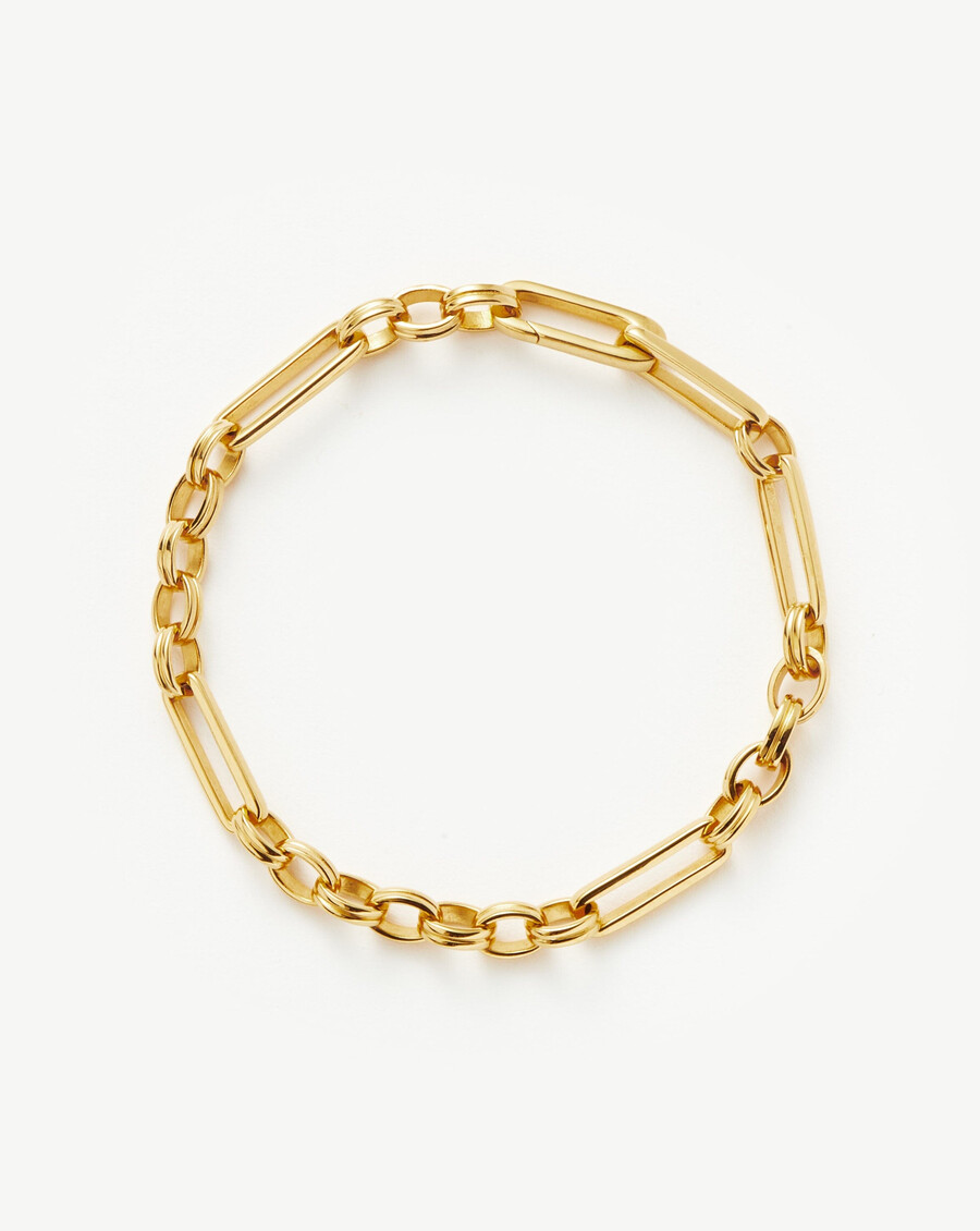 pulsera de cadena axiom - chapada en oro de 18 quilates