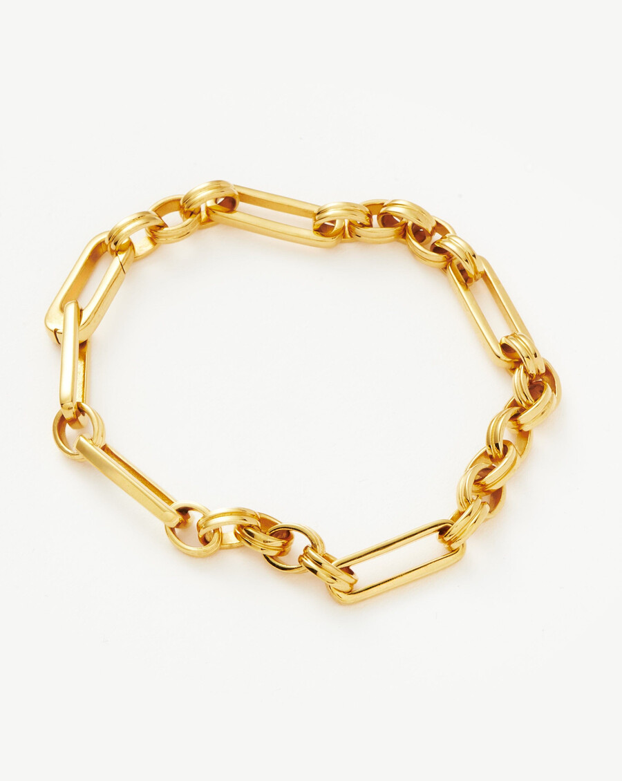 pulsera de cadena axiom - chapada en oro de 18 quilates
