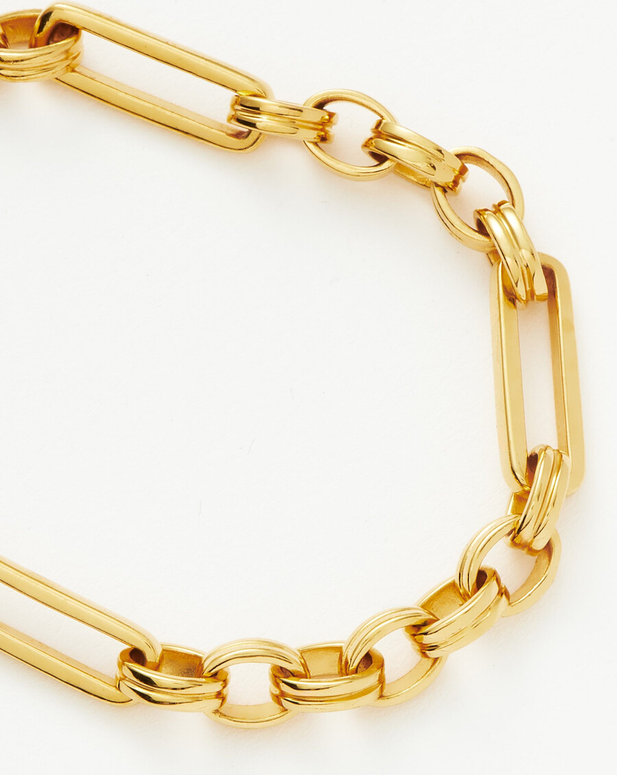 pulsera de cadena axiom - chapada en oro de 18 quilates