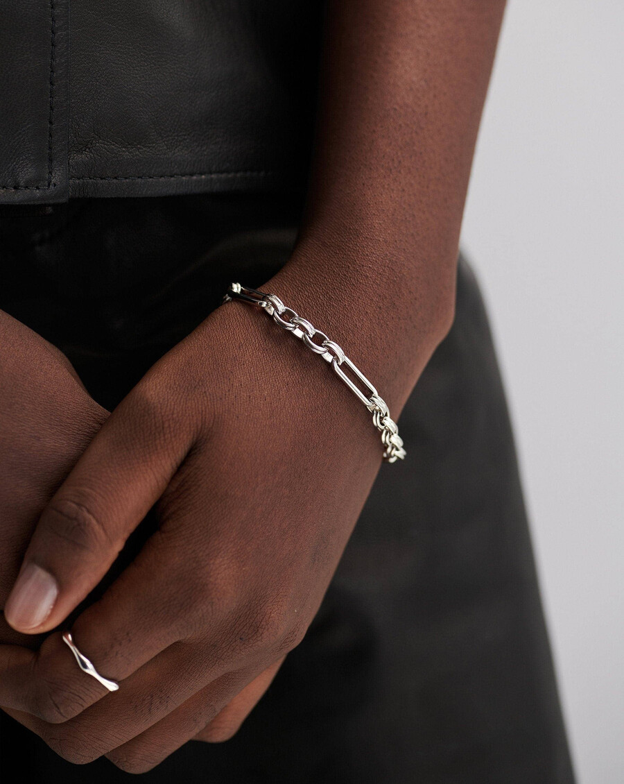 pulsera de cadena axiom - bañada en plata