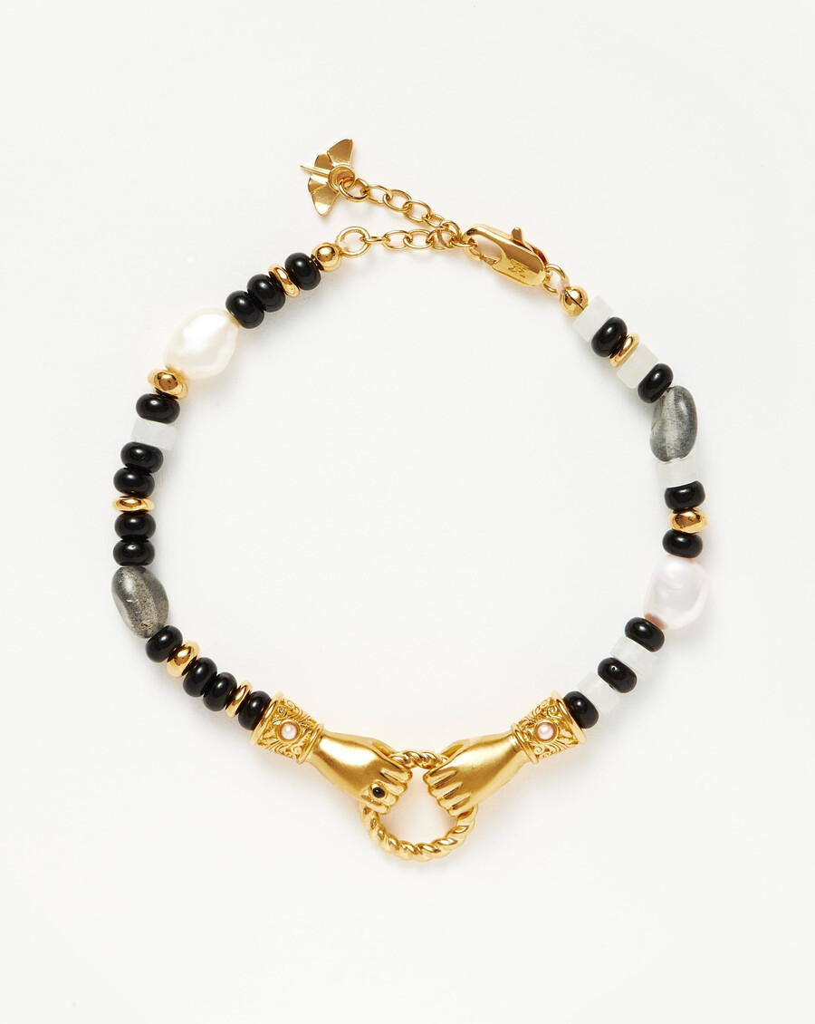 pulsera harris reed in good hands con cuentas de piedras preciosas - oronegro