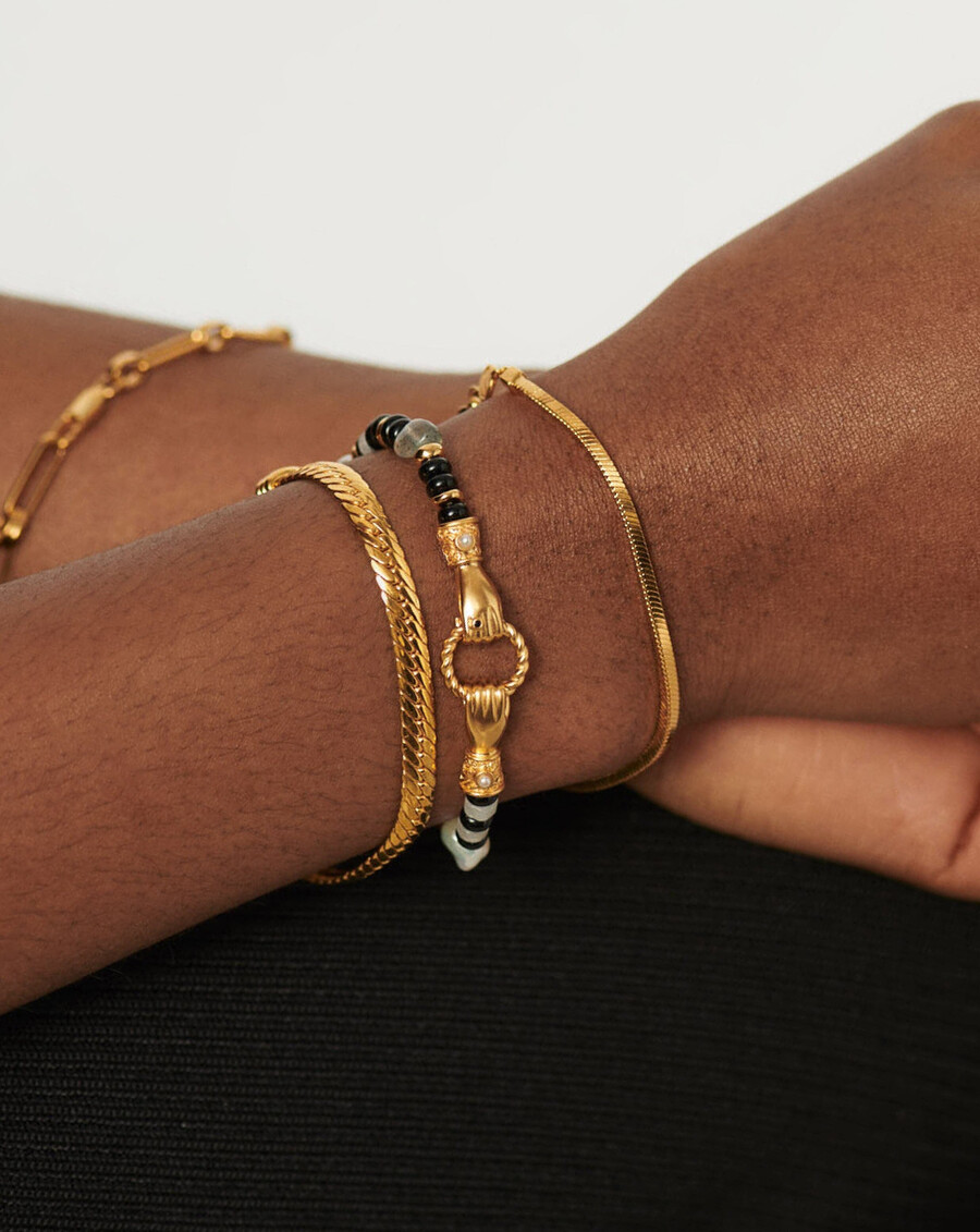 pulsera harris reed in good hands con cuentas de piedras preciosas - oronegro