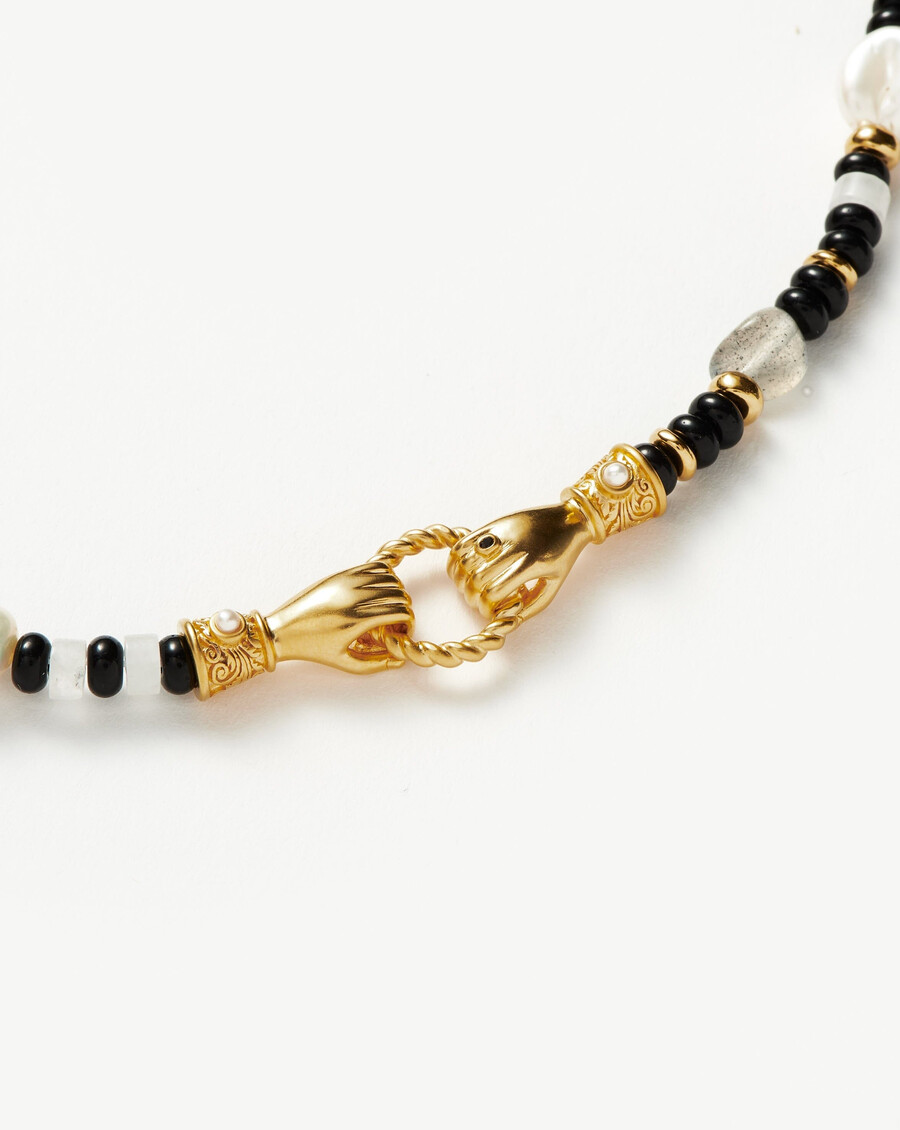 pulsera harris reed in good hands con cuentas de piedras preciosas - oronegro