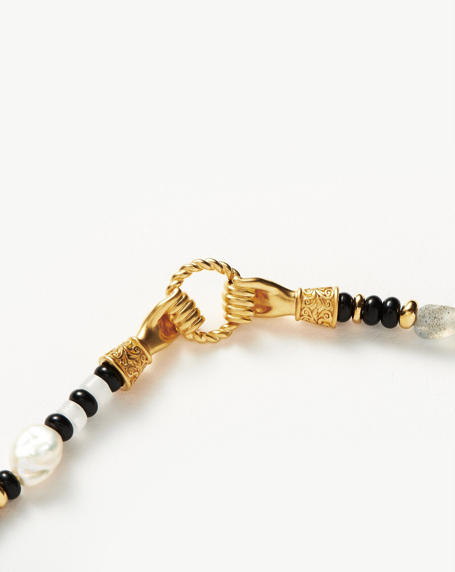 pulsera harris reed in good hands con cuentas de piedras preciosas - oronegro