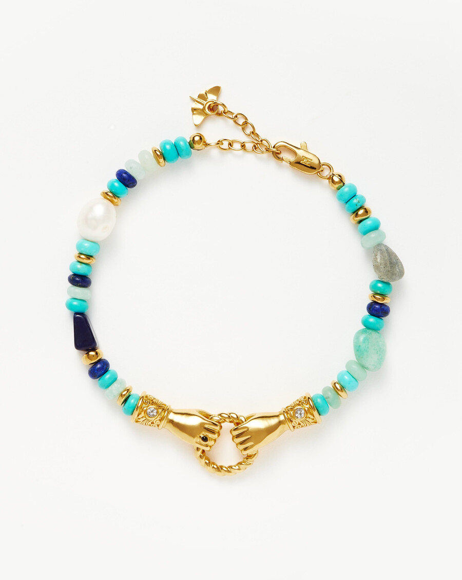 pulsera harris reed in good hands con cuentas de piedras preciosas - oroturquesa