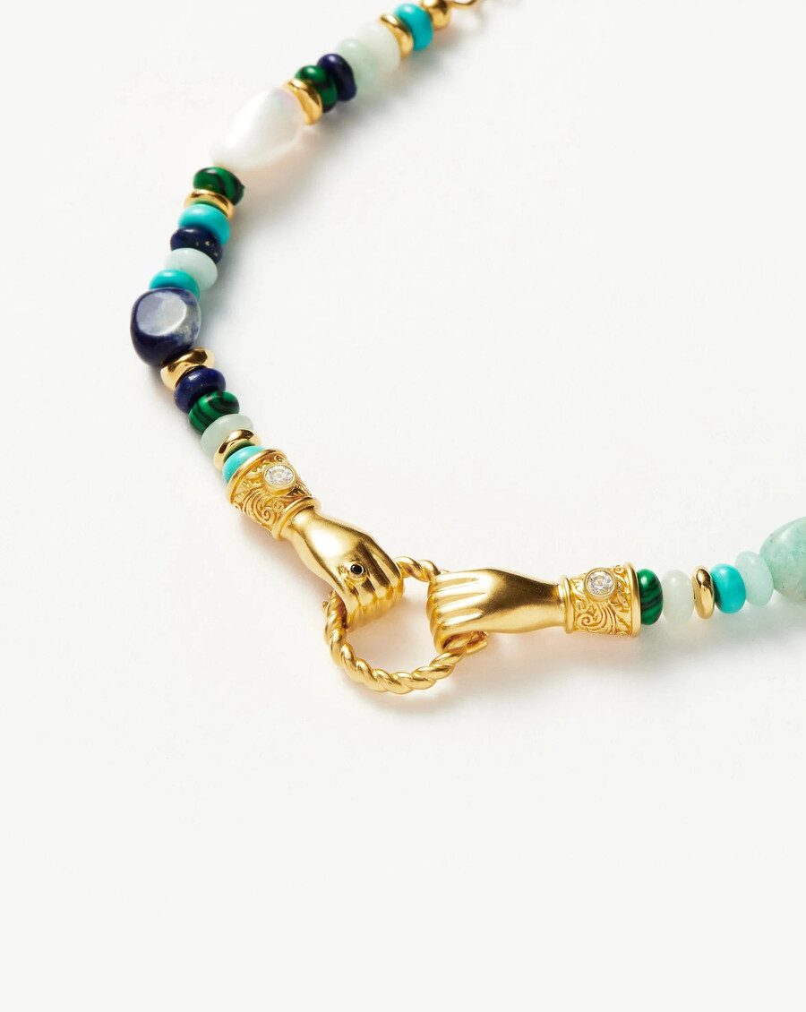 pulsera harris reed in good hands con cuentas de piedras preciosas - oroturquesa
