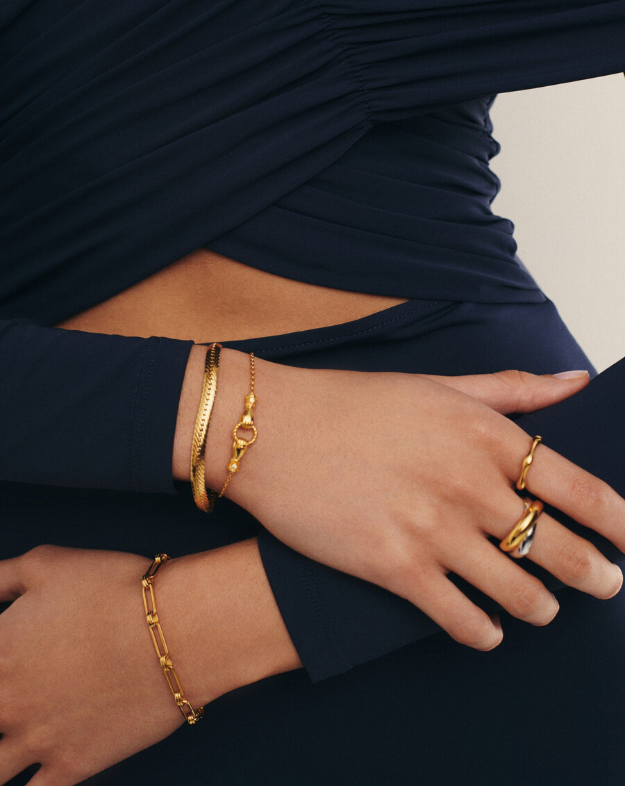 pulsera deslizante harris reed in good hands - oro