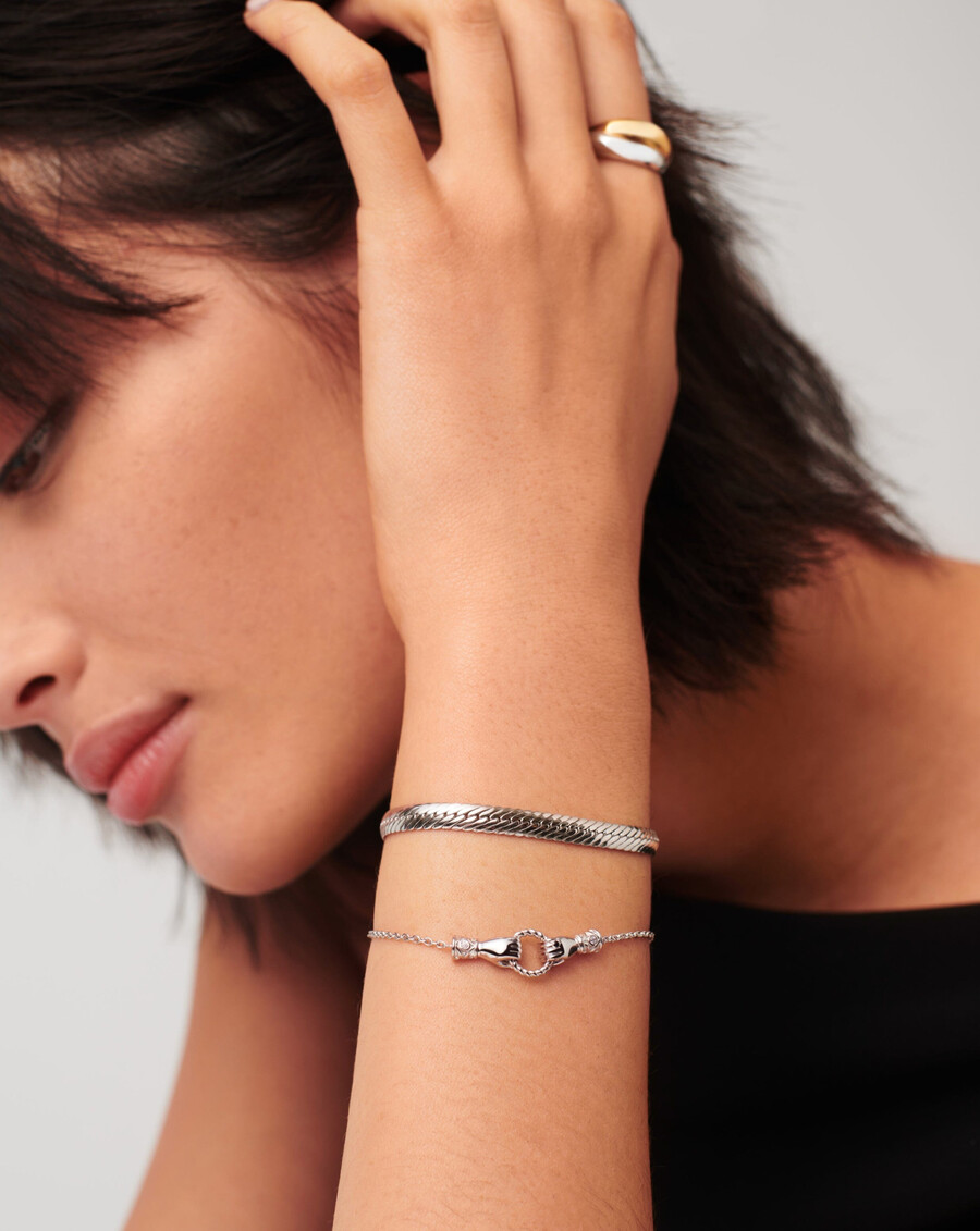 pulsera deslizante harris reed in good hands - plata