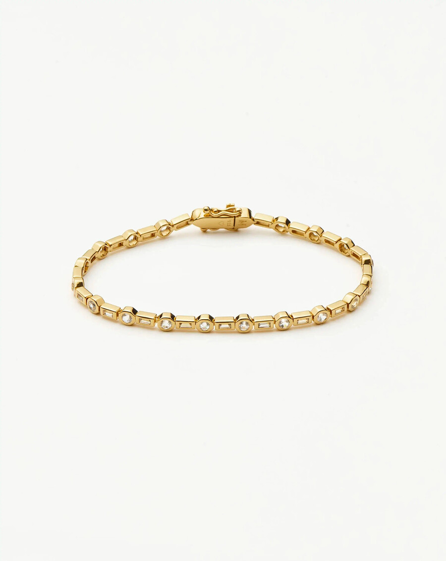 pulsera de tenis lucy williams - oro vermeil de 18 quilates