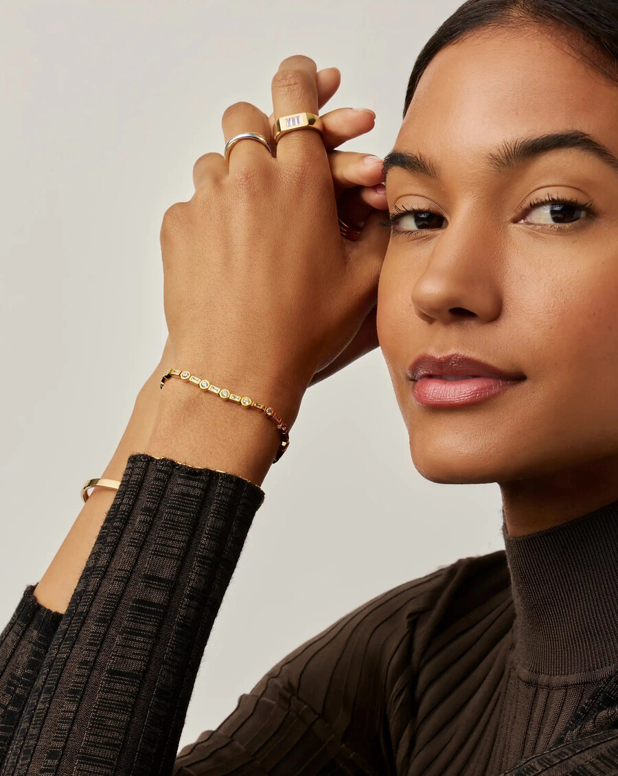 pulsera de tenis lucy williams - oro vermeil de 18 quilates