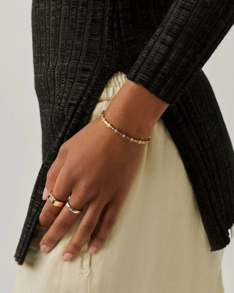 pulsera de tenis lucy williams - oro vermeil de 18 quilates