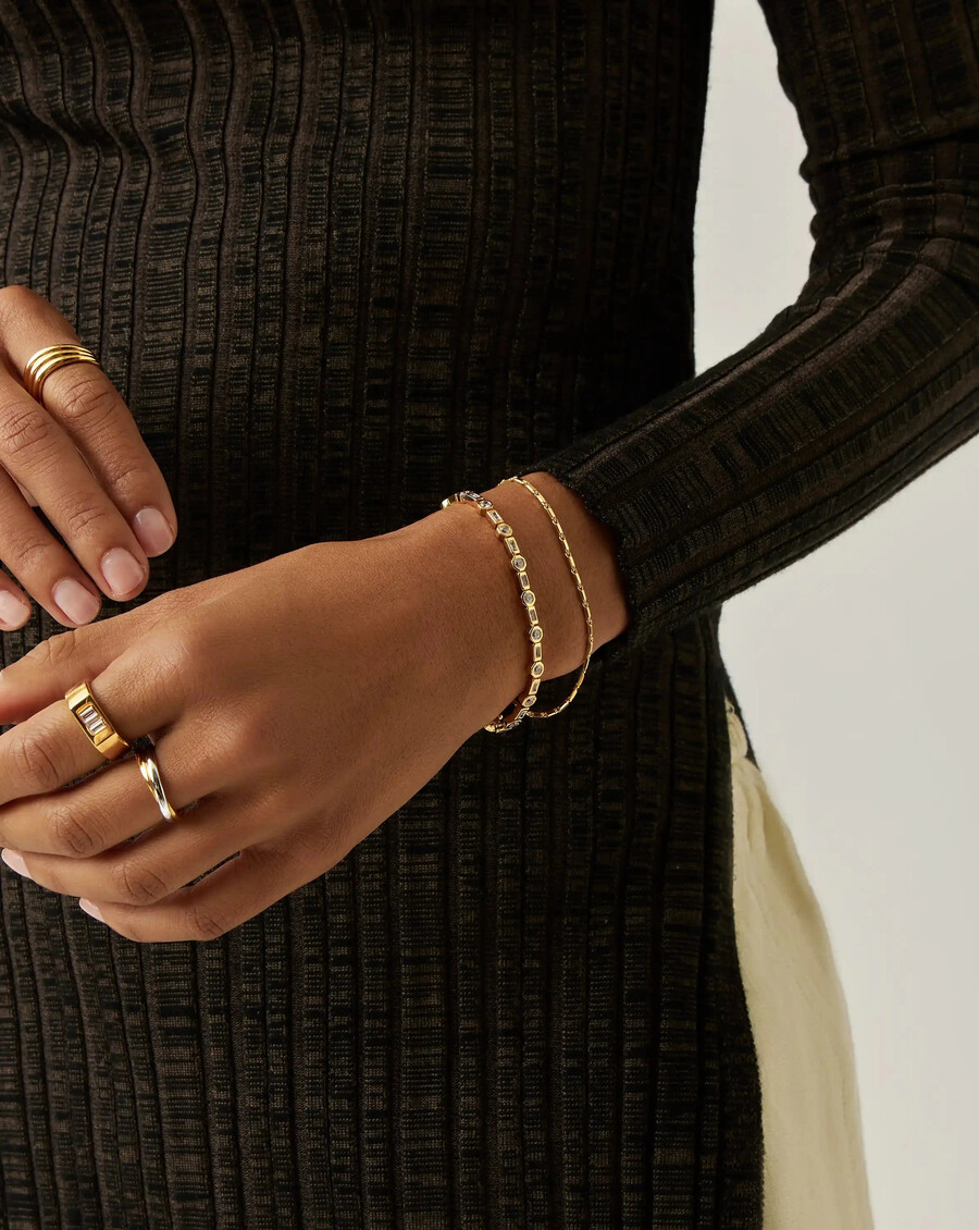 pulsera de tenis lucy williams - oro vermeil de 18 quilates