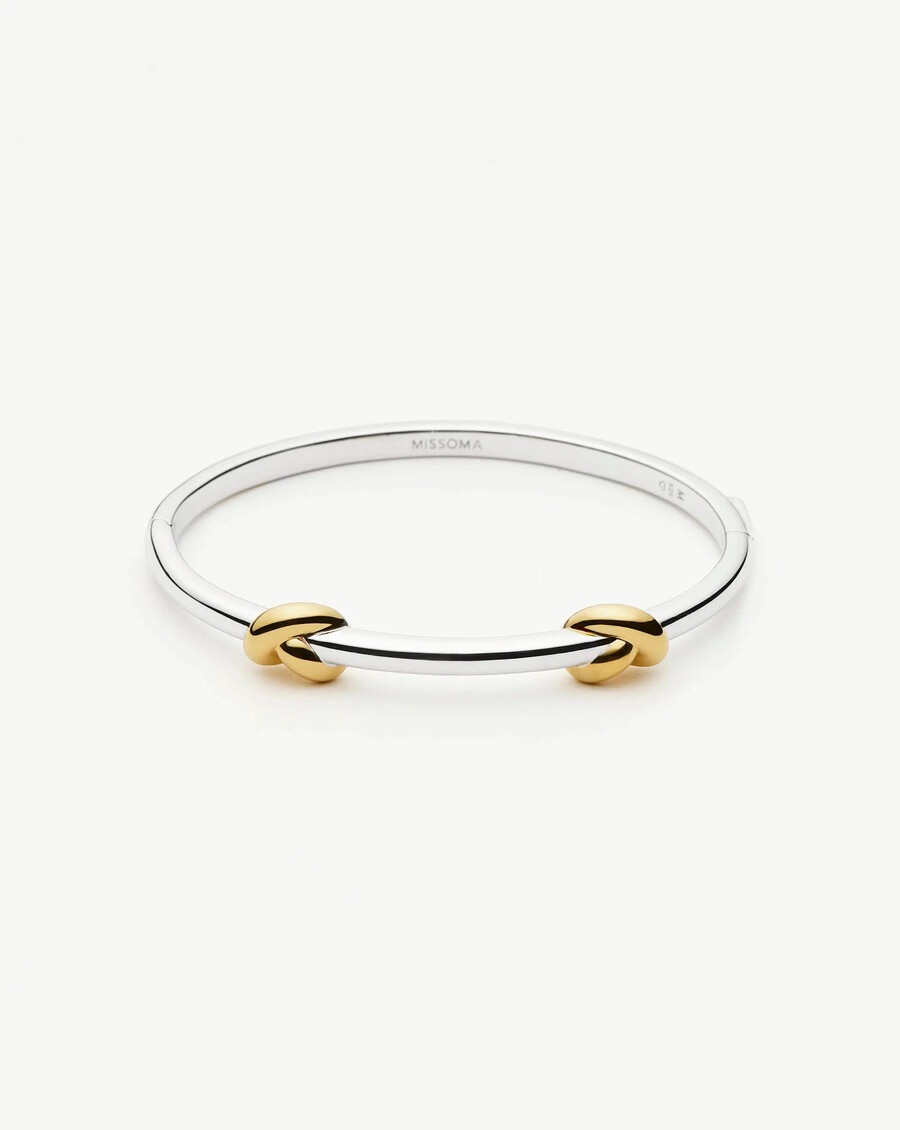 brazalete con bisagra de nudo lucy williams - oro y plata