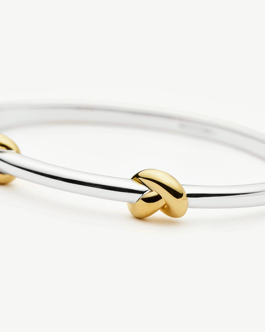 brazalete con bisagra de nudo lucy williams - oro y plata