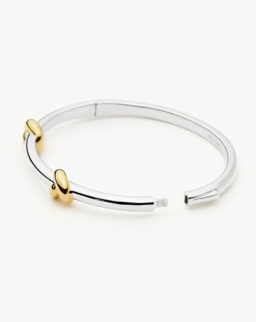 brazalete con bisagra de nudo lucy williams - oro y plata