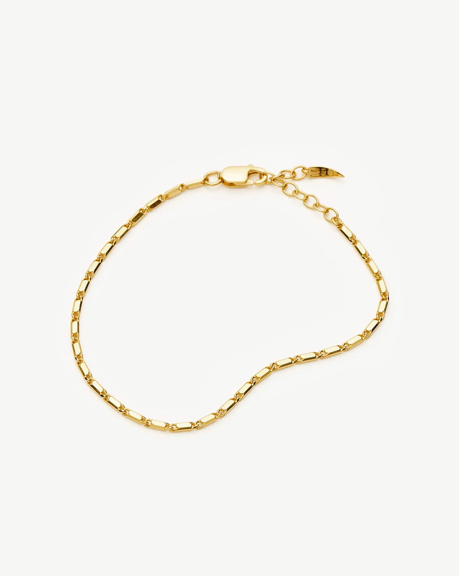 pulsera de cadena de eslabones horizon de lucy williams - oro vermeil de 18 quilates