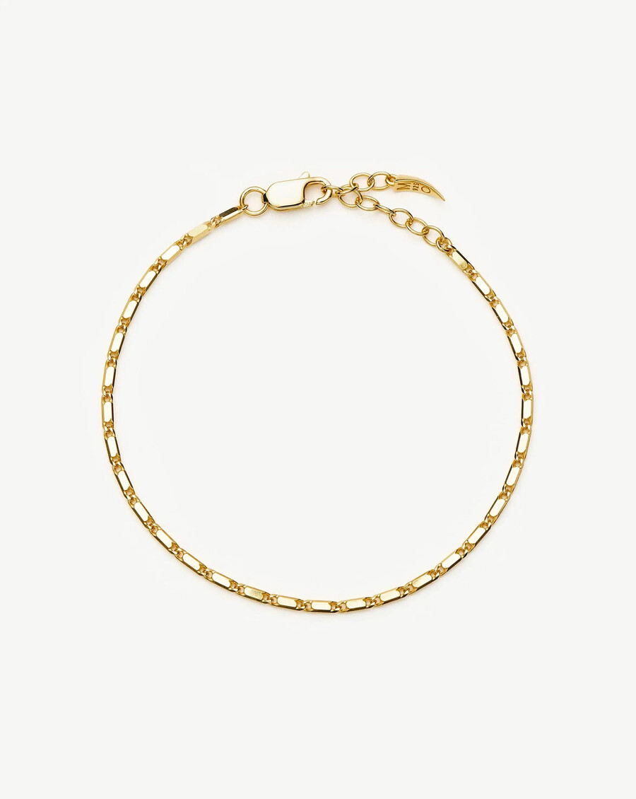 pulsera de cadena de eslabones horizon de lucy williams - oro vermeil de 18 quilates