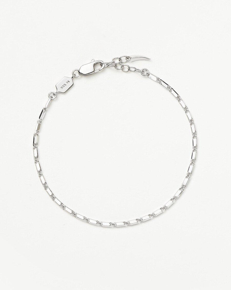 pulsera de cadena de eslabones horizon de lucy williams - plata de ley