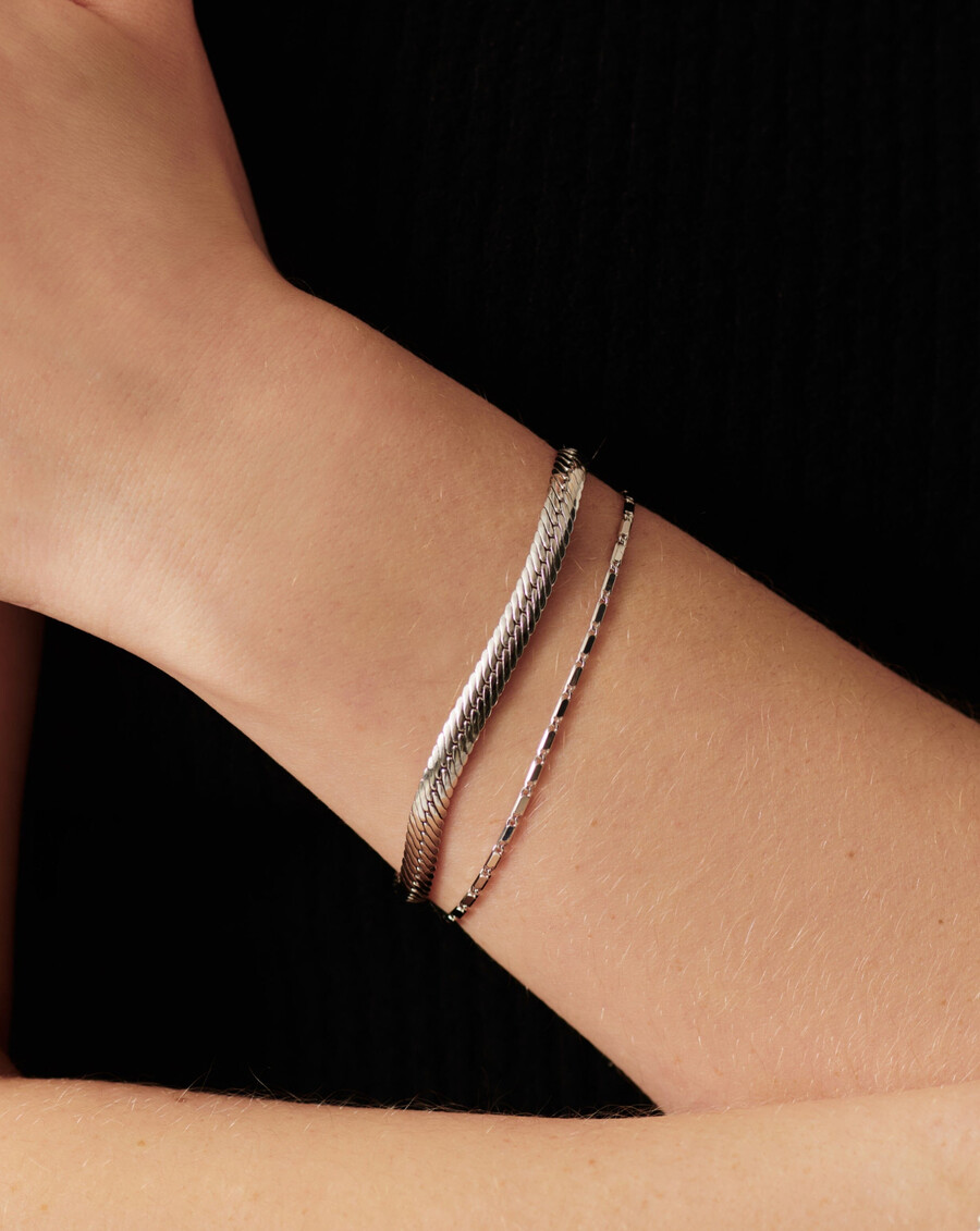 pulsera de cadena de eslabones horizon de lucy williams - plata de ley