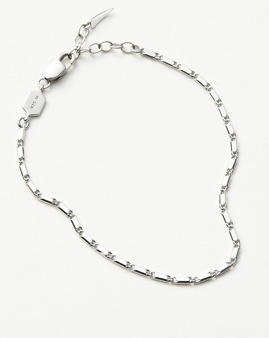 pulsera de cadena de eslabones horizon de lucy williams - plata de ley