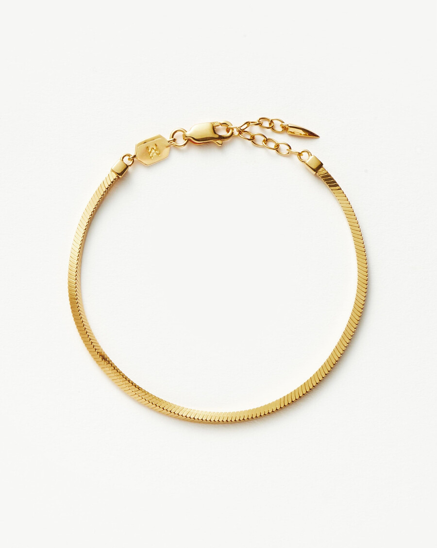 pulsera de cadena de serpiente cuadrada lucy williams - oro