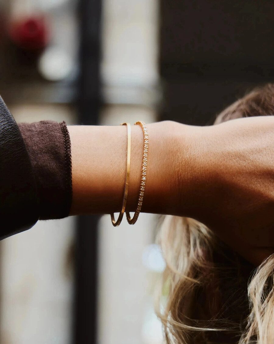 pulsera de cadena de serpiente cuadrada lucy williams - oro