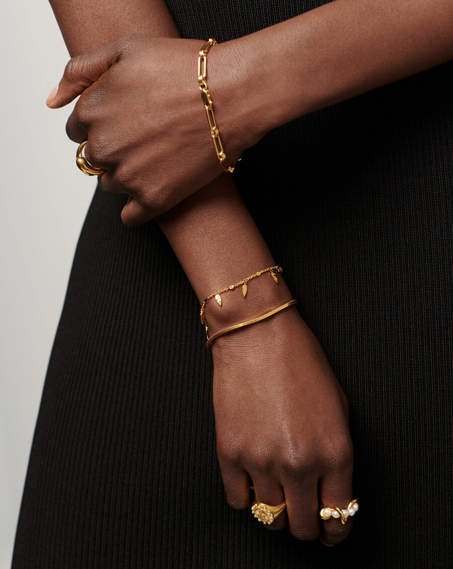 pulsera de cadena de serpiente cuadrada lucy williams - oro