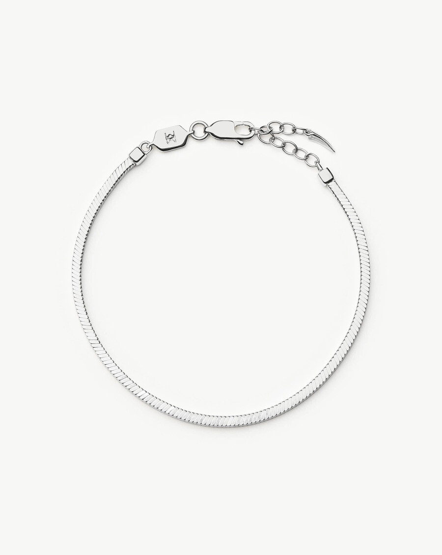 pulsera de cadena de serpiente cuadrada lucy williams - plata