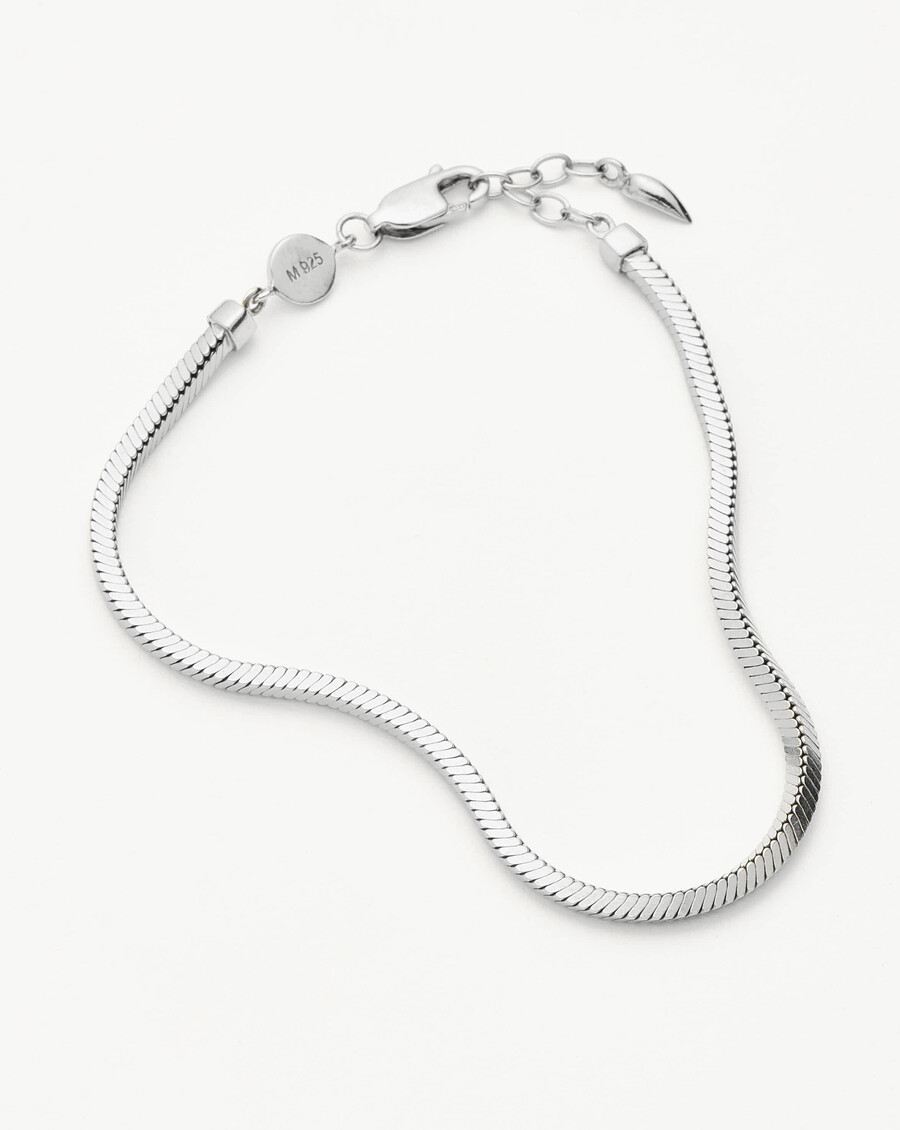 pulsera de cadena de serpiente cuadrada lucy williams - plata