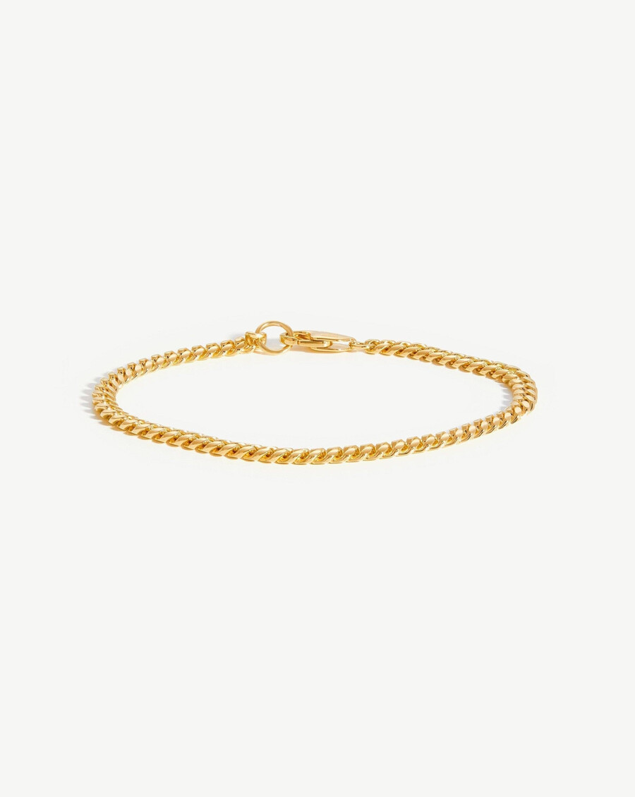pulsera de cadena de oro con eslabones redondos