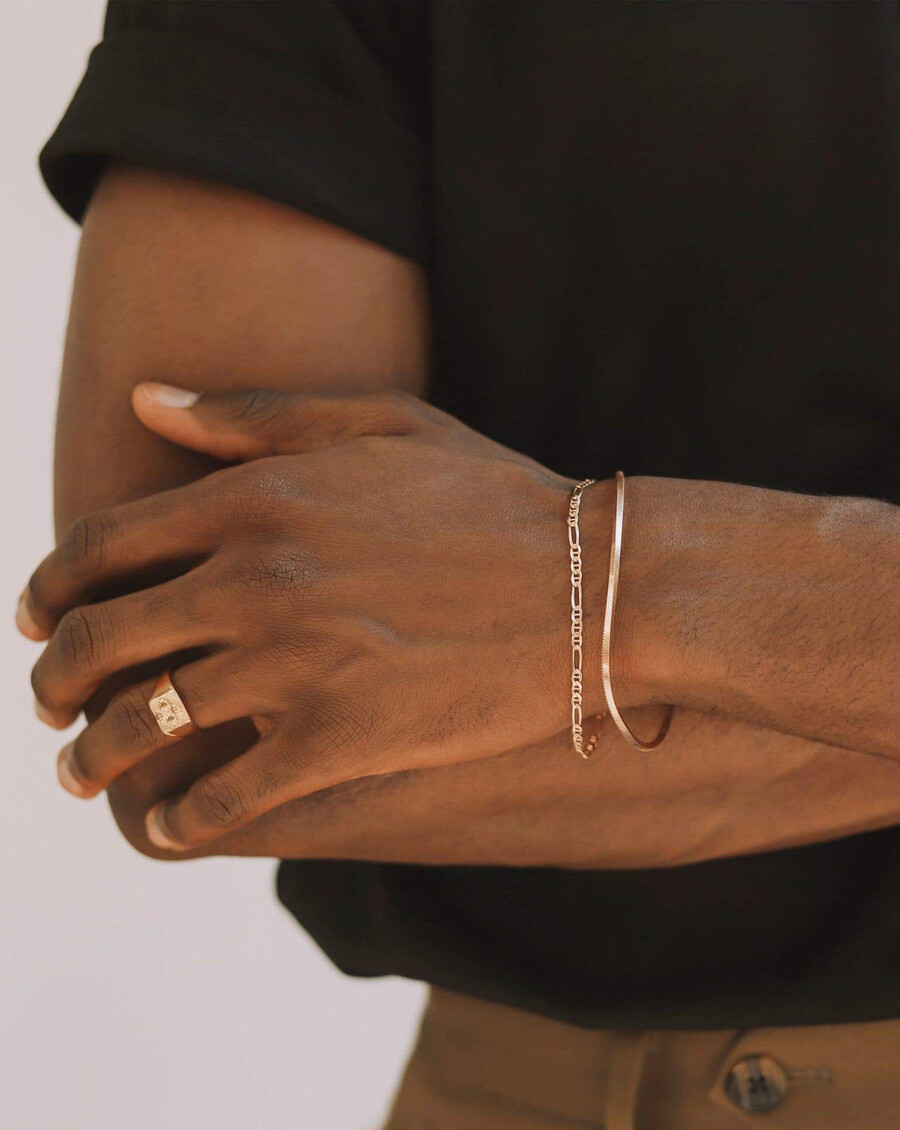 pulsera de cadena de serpiente cuadrada para hombre