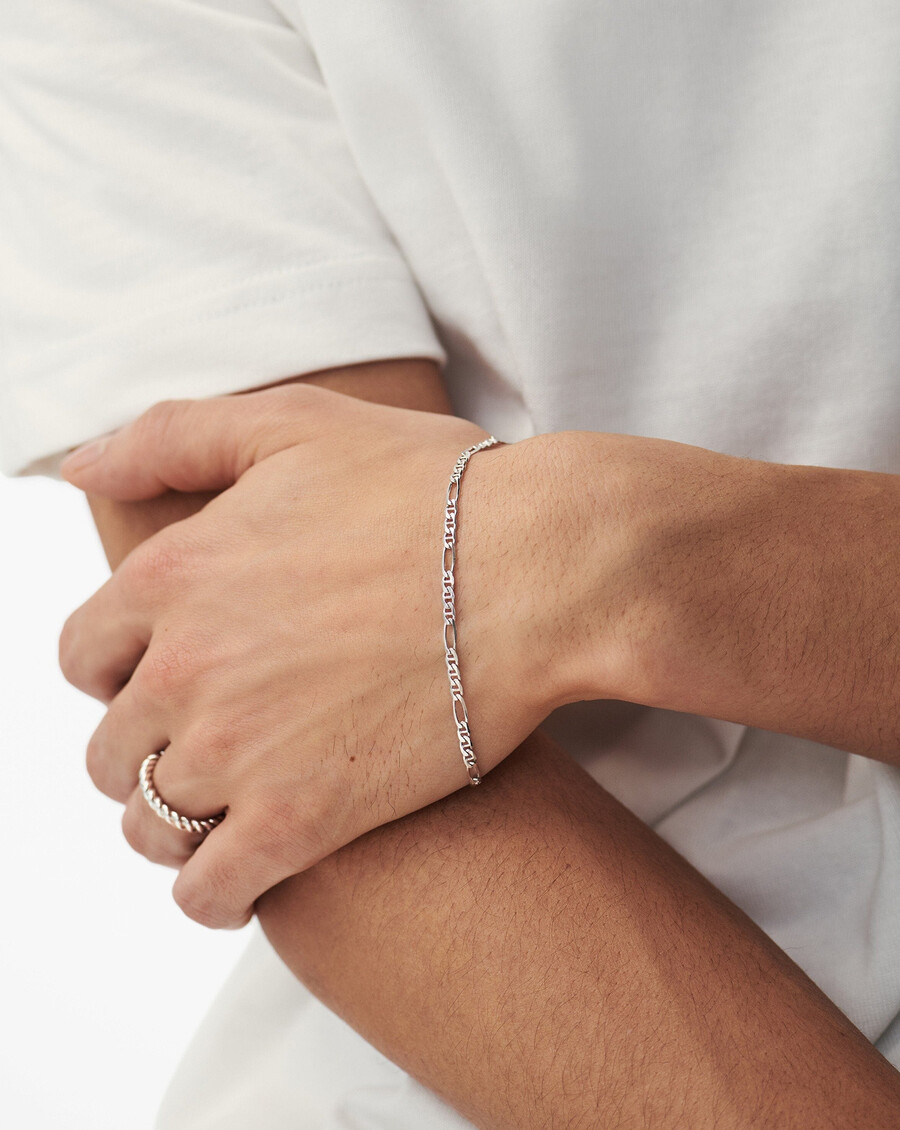 pulsera de cadena de plata filia para hombre