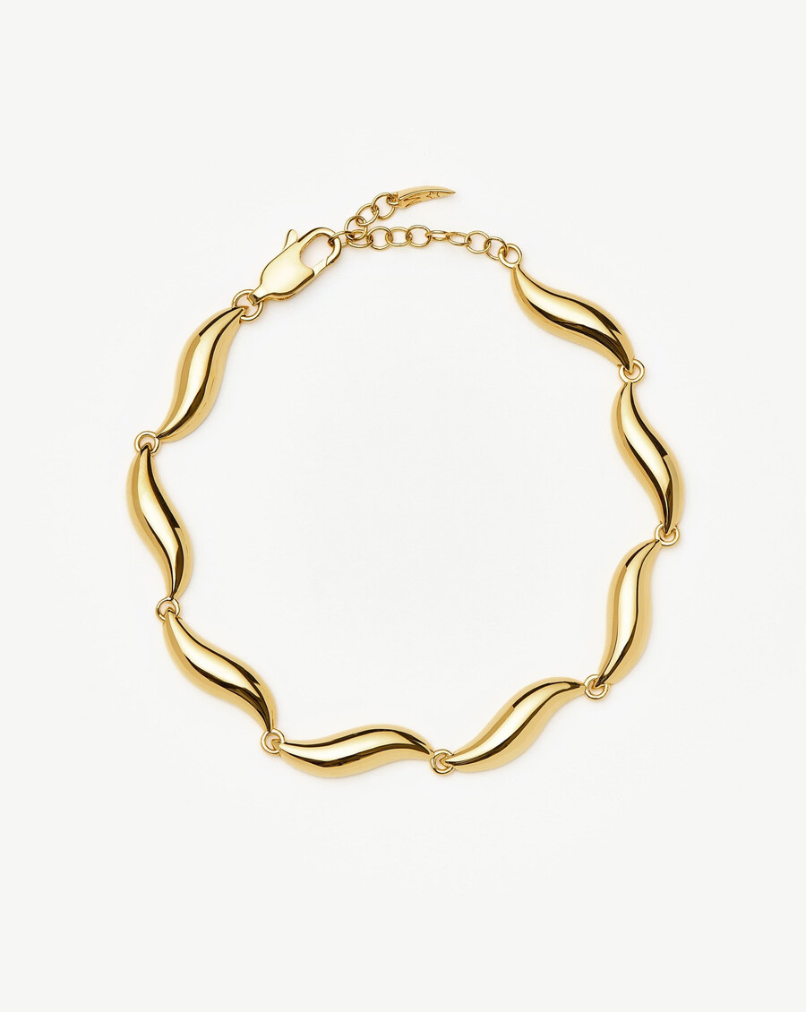 pulsera de cadena de eslabones savi signature - oro