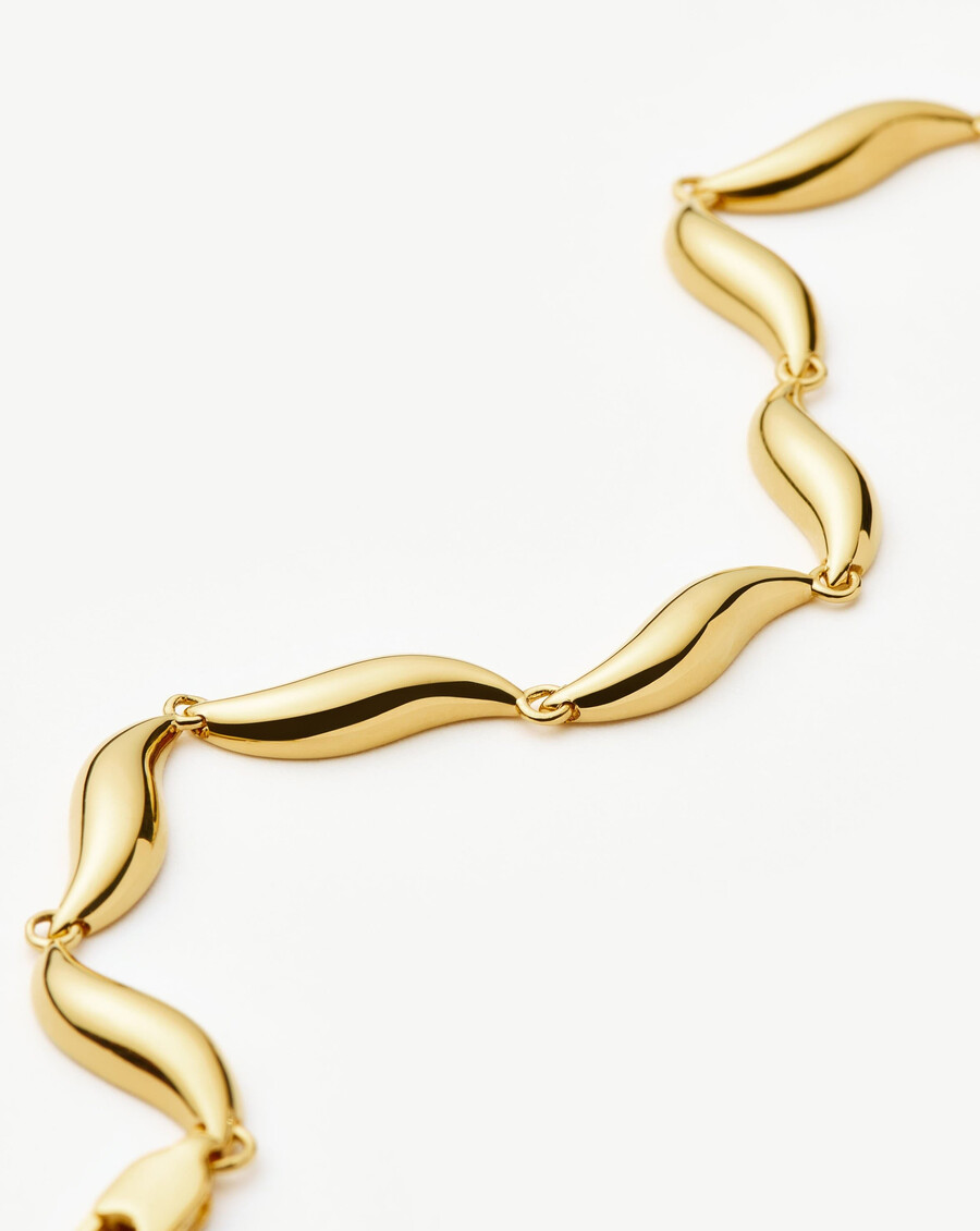 pulsera de cadena de eslabones savi signature - oro