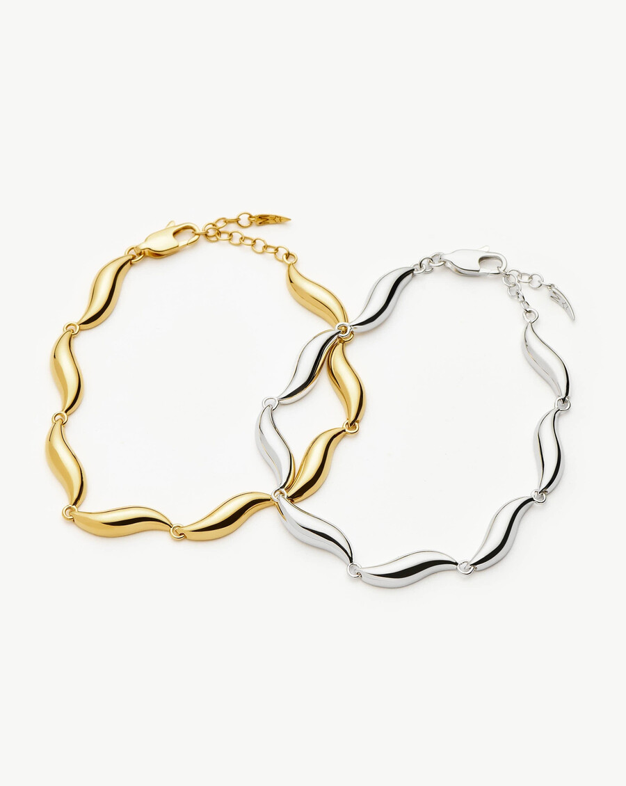 pulsera de cadena de eslabones savi signature - oro