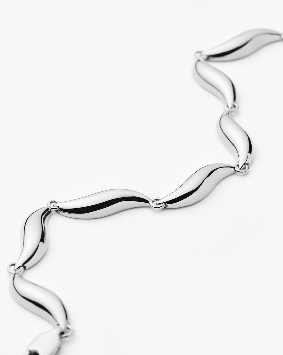 pulsera de cadena de eslabones con la firma savi - plata