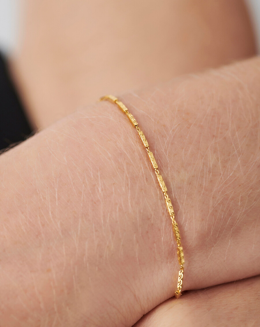 pulsera de cadena de eslabones texturizados savi
