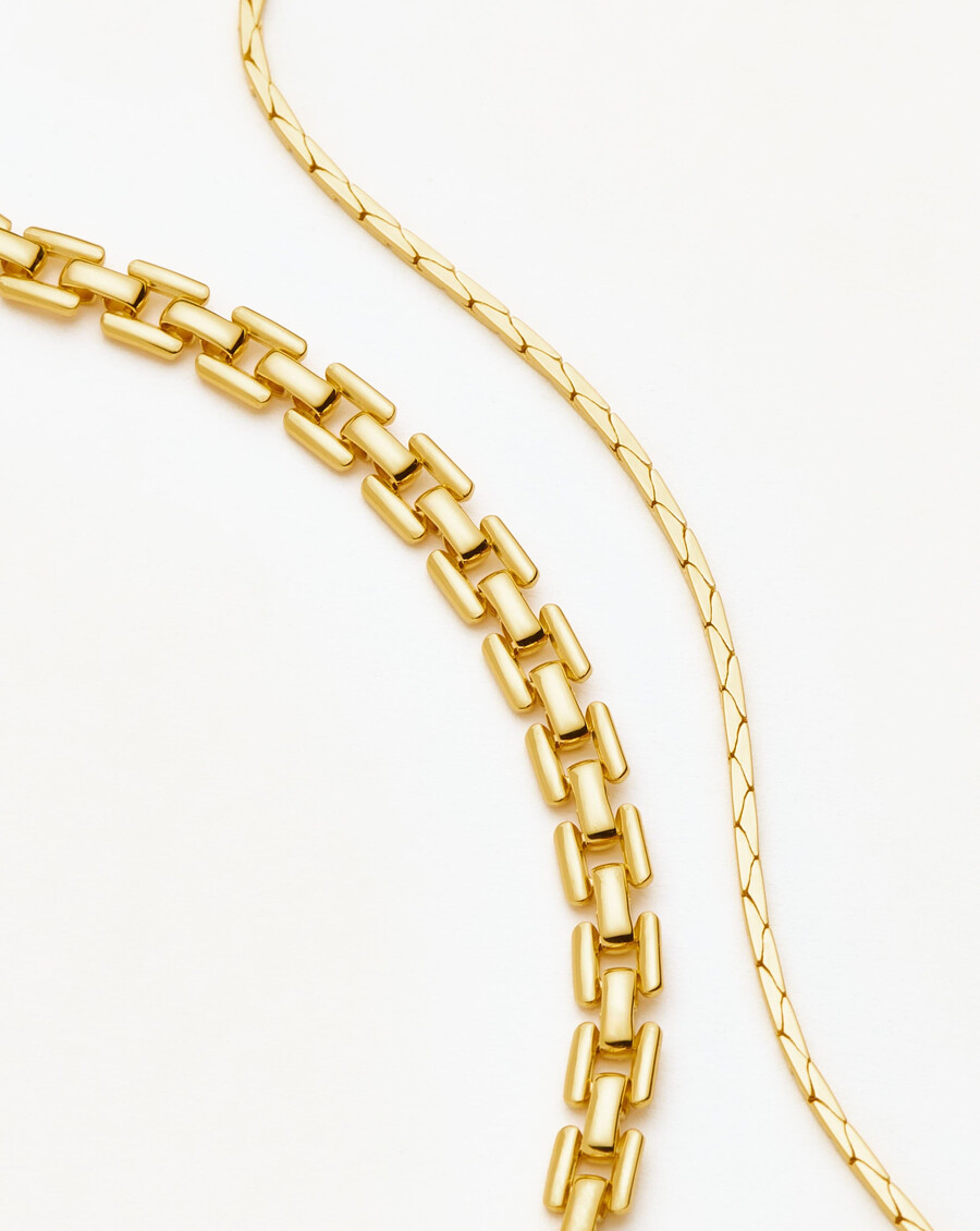 conjunto de reloj y pulsera de cadena de serpiente cobra - oro