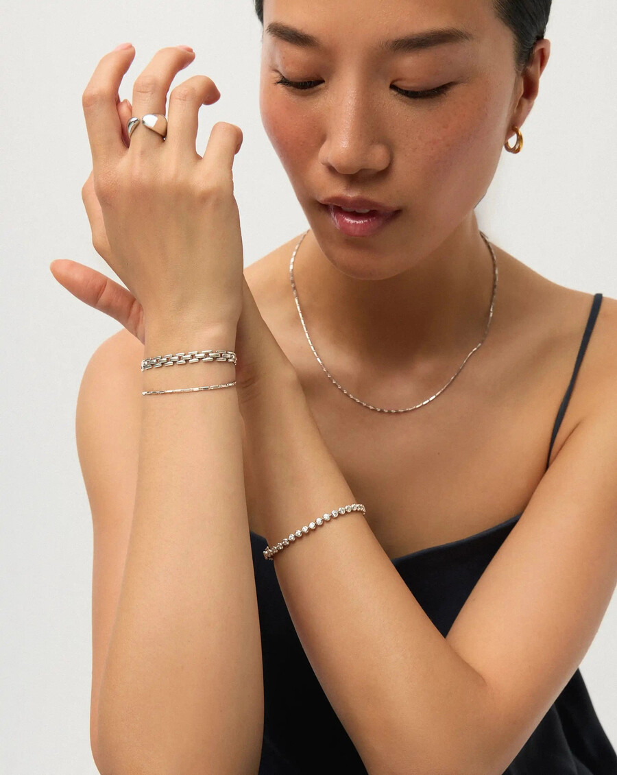 conjunto de pulsera lucy williams horizon y reloj - plata