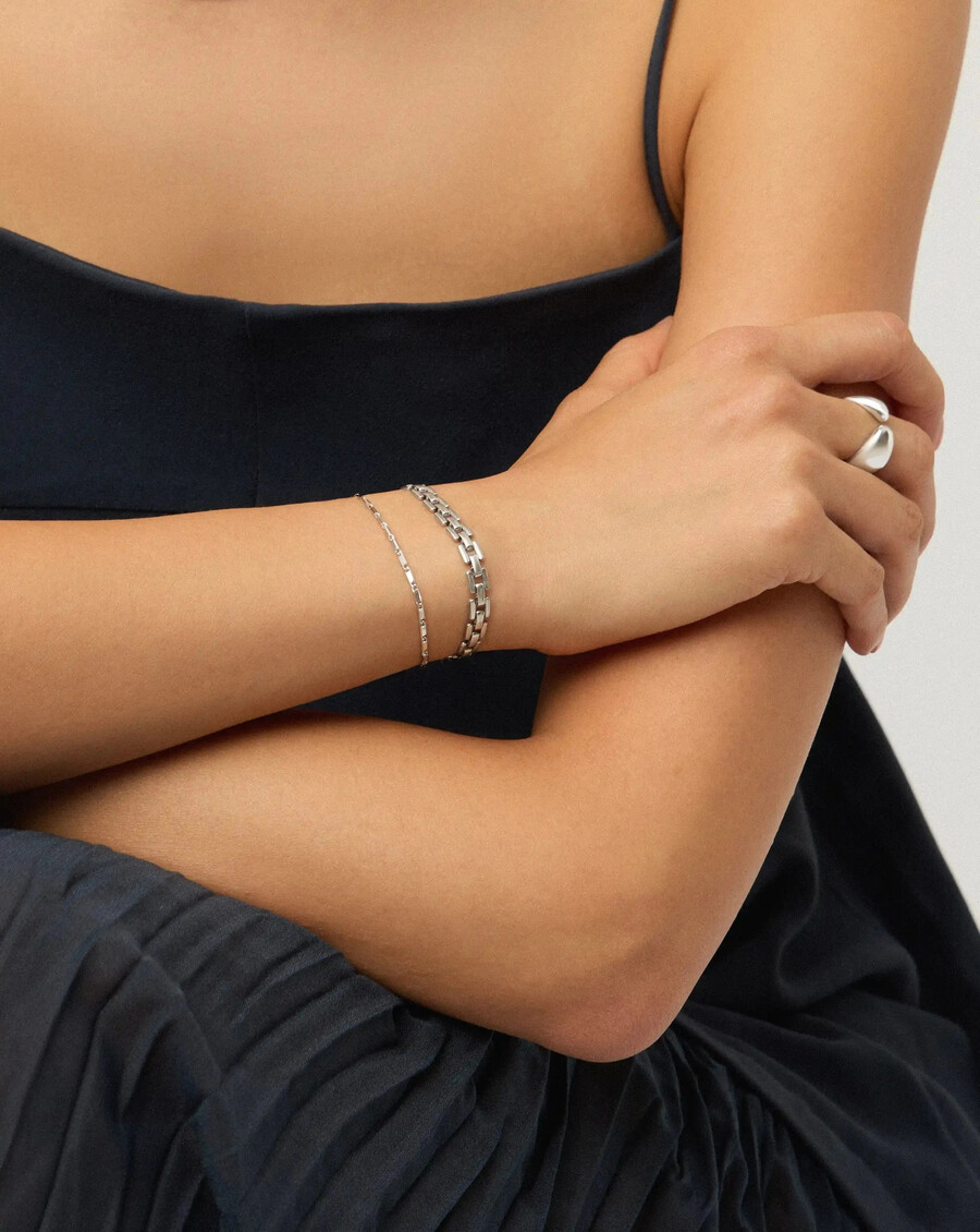 conjunto de pulsera lucy williams horizon y reloj - plata