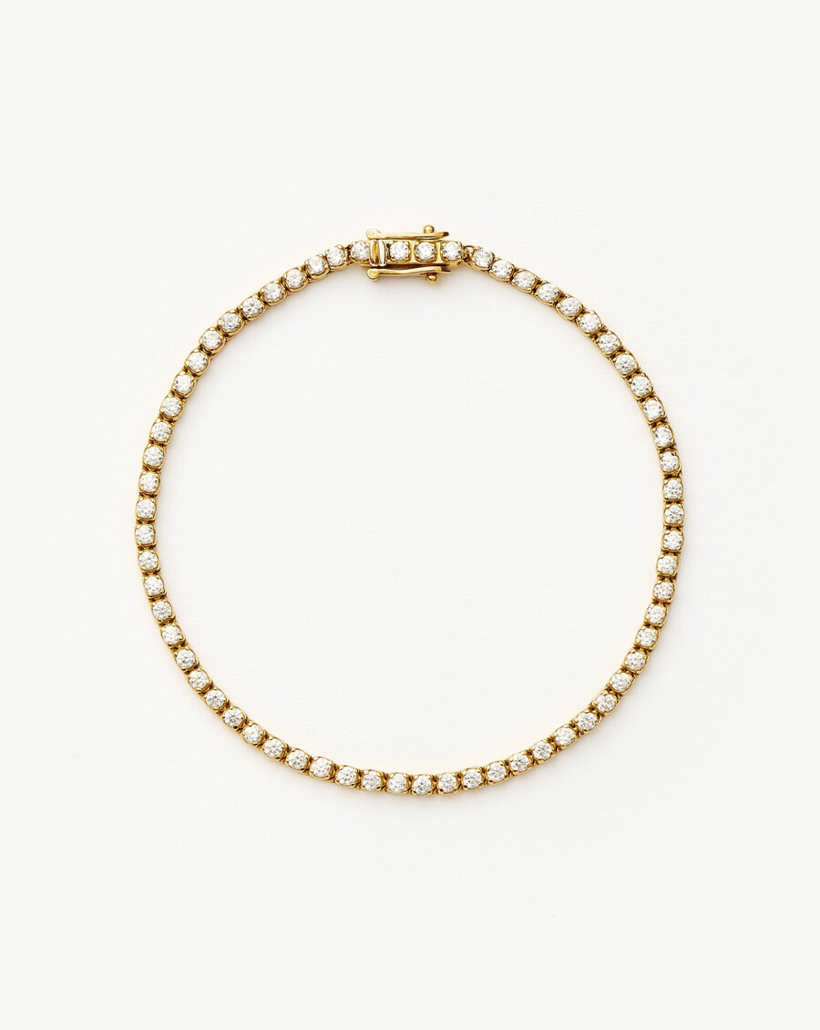 pulsera de tenis clásica - oro vermeil de 18 quilates con circonitas cúbicas