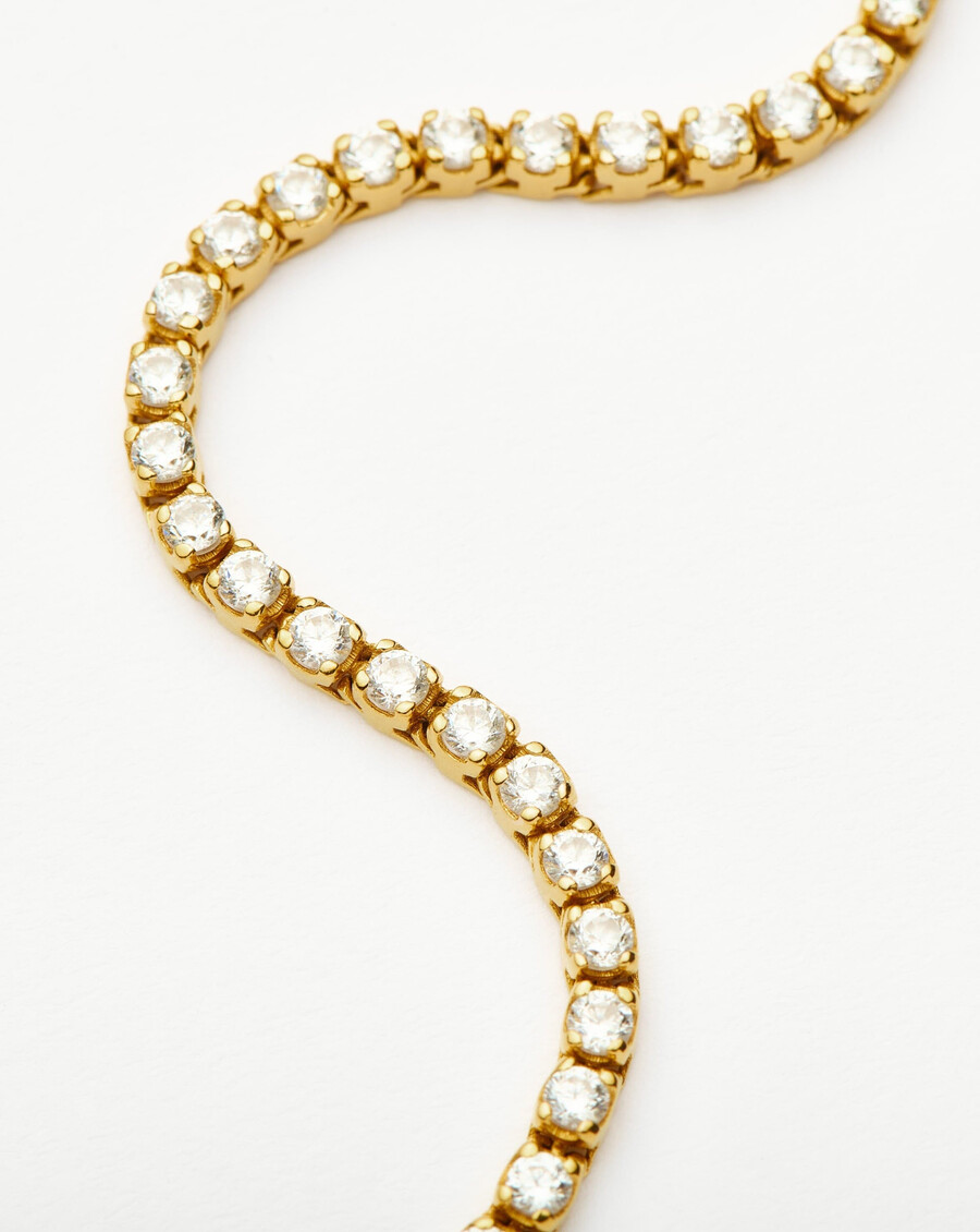 pulsera de tenis clásica - oro vermeil de 18 quilates con circonitas cúbicas