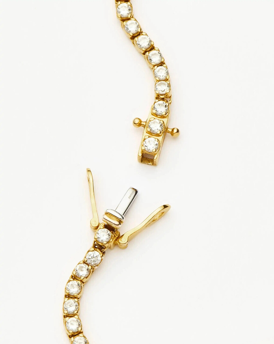 pulsera de tenis clásica - oro vermeil de 18 quilates con circonitas cúbicas