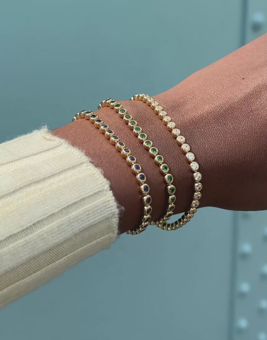 pulsera de tenis redonda - oroazul