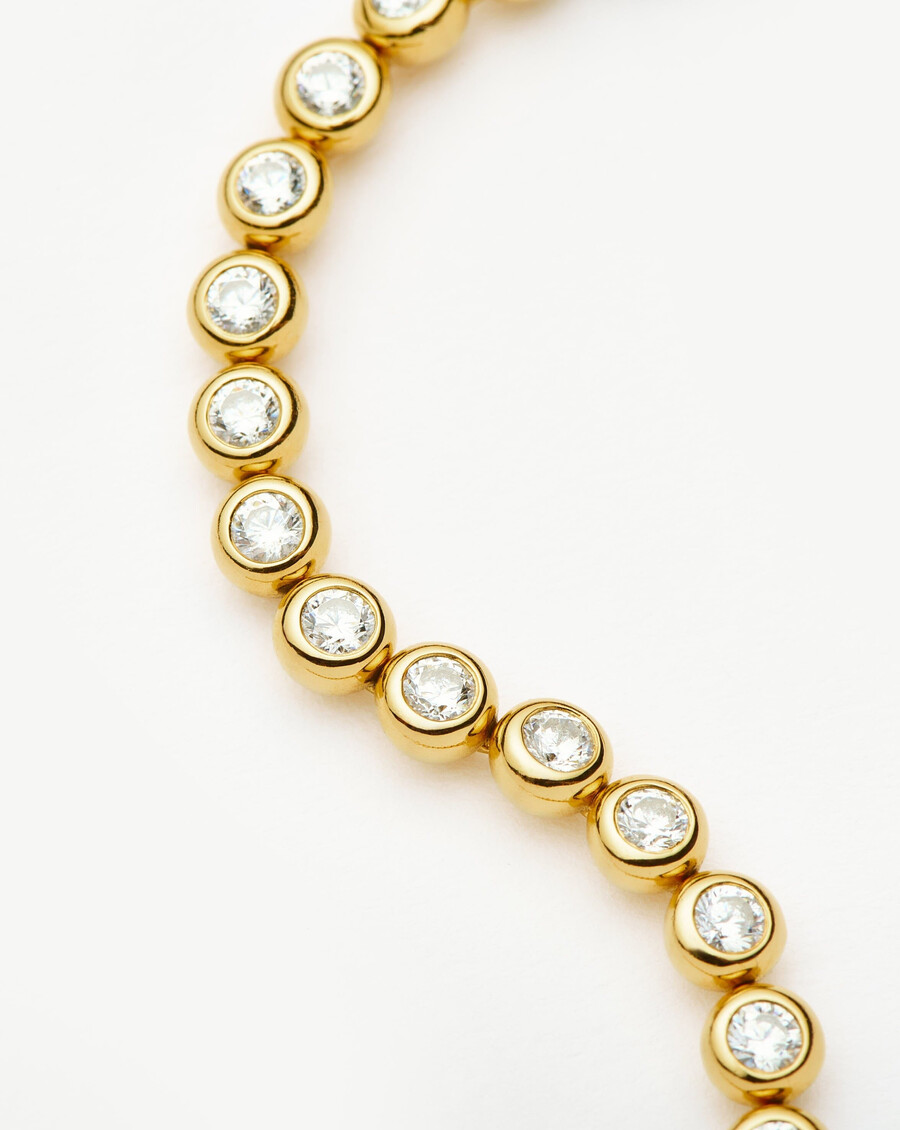 pulsera redonda de tenis - oro vermeil de 18 quilates con circonitas cúbicas